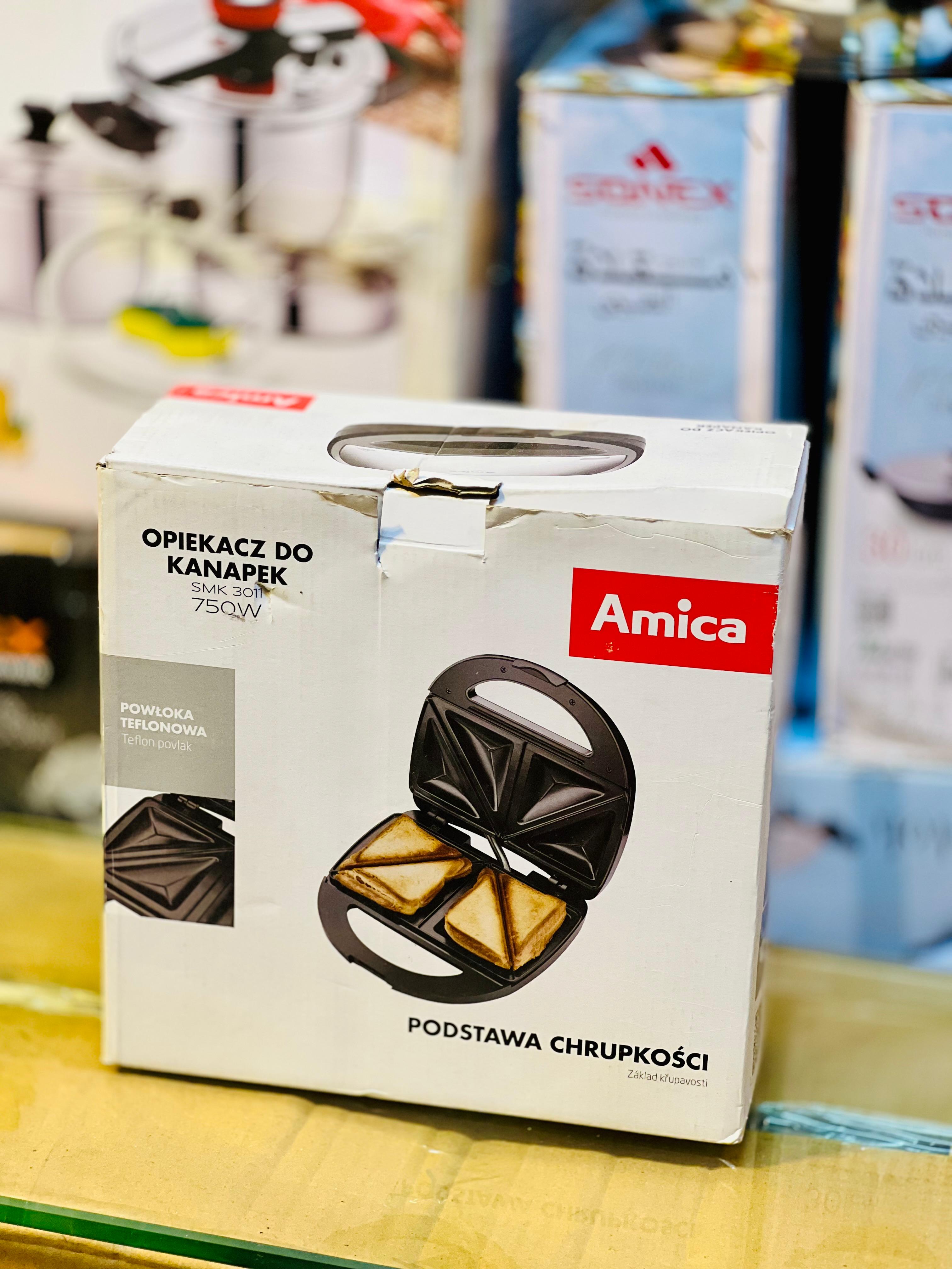 Amica SMK 3011 Sandwich Maker 750W | Non-Stick | Tez Nashta Machine for Home / Amica SMK 3011 Sandwich Maker 750W | Non-Stick | Tez Nashta Machine for Home