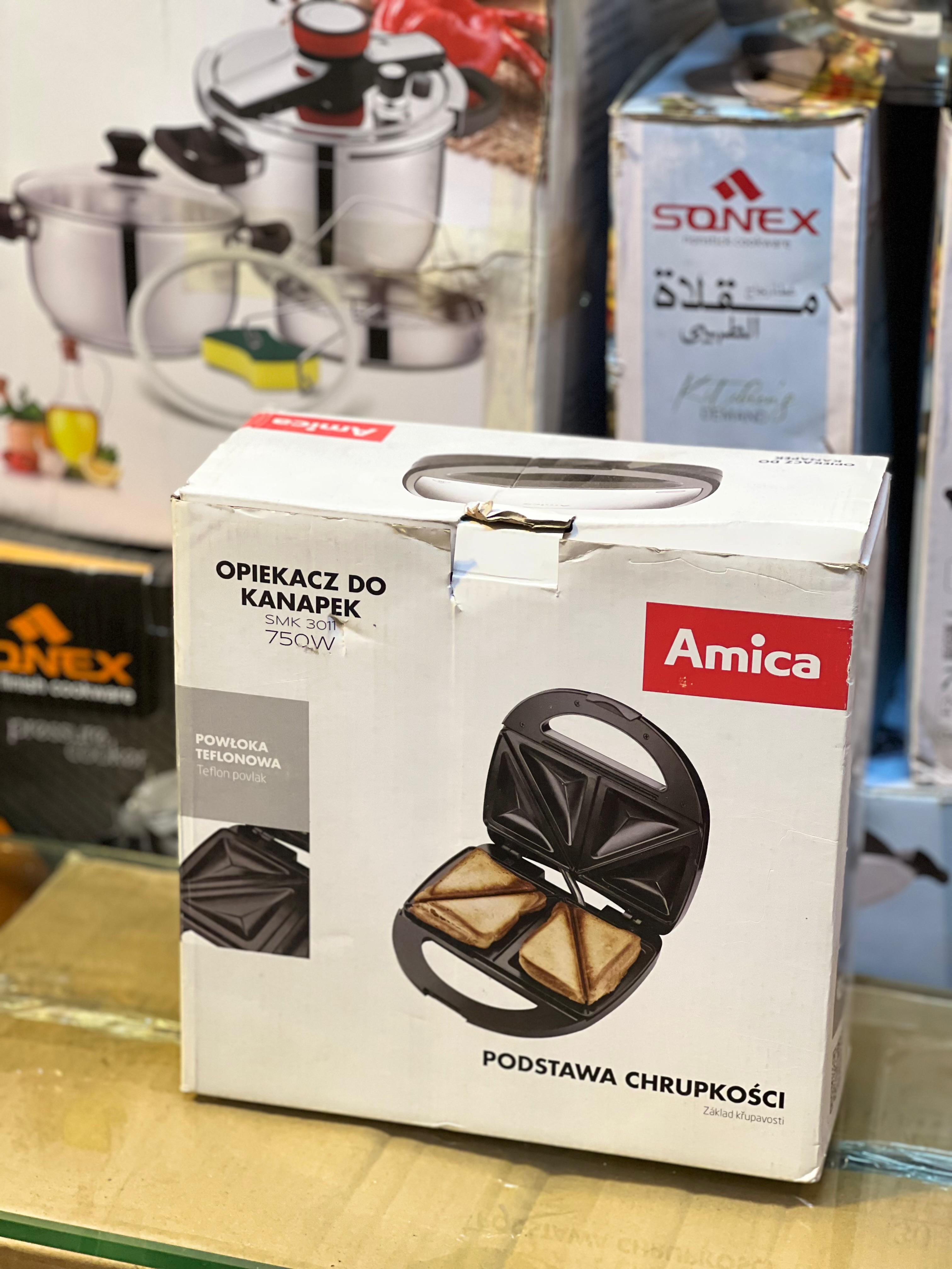 Amica SMK 3011 Sandwich Maker 750W | Non-Stick | Tez Nashta Machine for Home