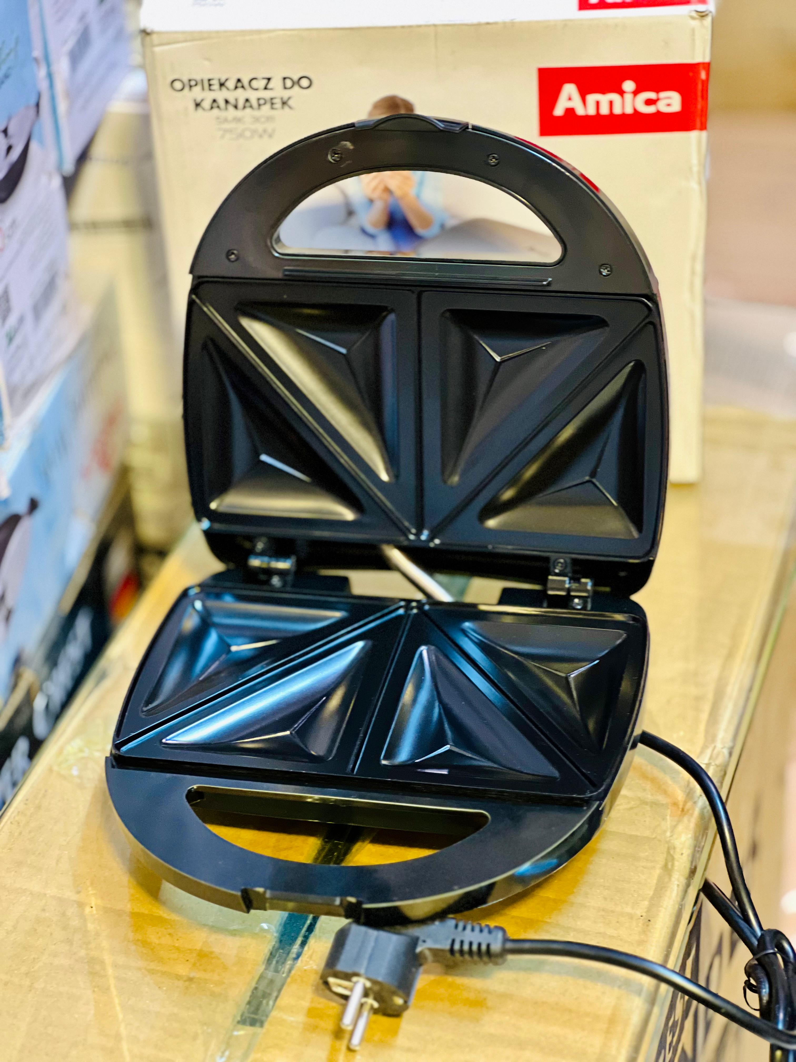 Amica SMK 3011 Sandwich Maker 750W | Non-Stick | Tez Nashta Machine for Home